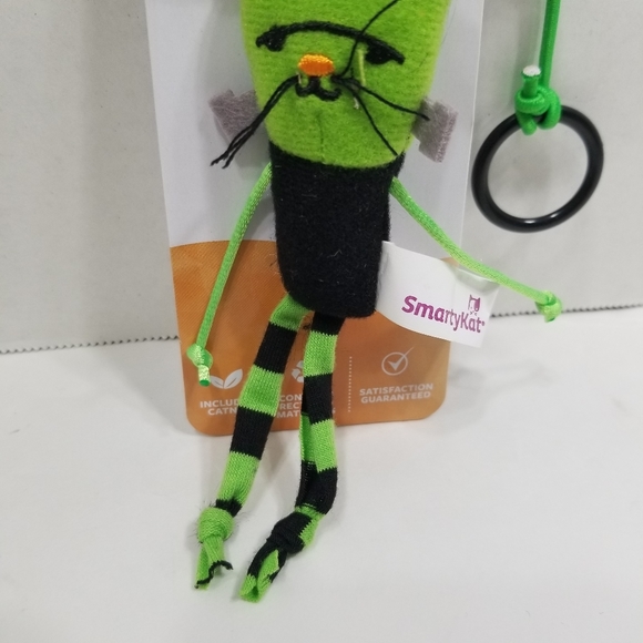 New SmartyKat Bouncy Mouse Catnip Green Frankenstein Monster Cat Toy - Picture 4 of 7